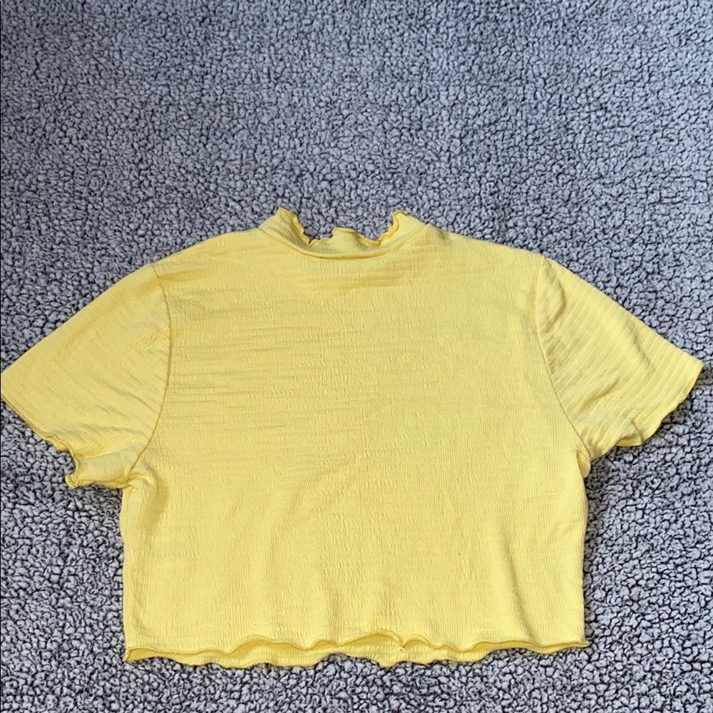 Shinestar Yellow Ruffled Crop Tee Short Sleeve - Picture 6 of 9
